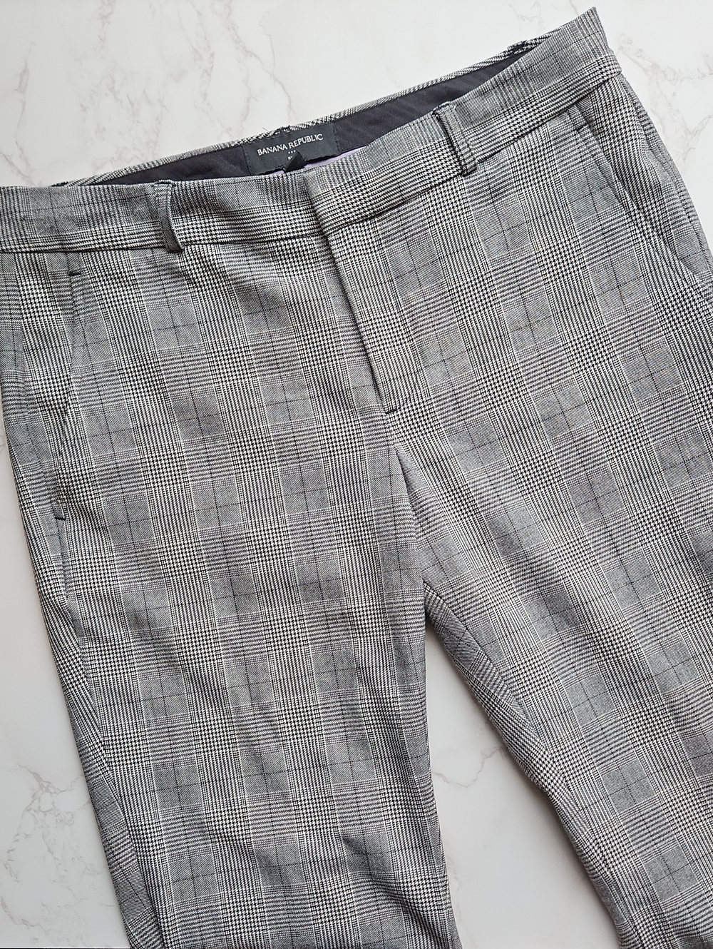 Banana Republic Gray Black Plaid Houndstooth Ryan Dress Pants 4